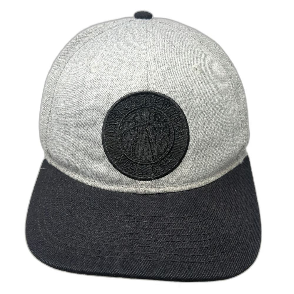 H&M Snapback Hat Gray One Size Flat Brim Harlem New York Basketball Athl Dept